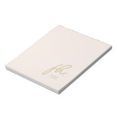 Script Monogram Modern Minimal Blush Pink Simple Notitieblok (Linkerzijde)