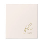 Script Monogram Modern Minimal Blush Pink Simple Notitieblok (Voorkant)