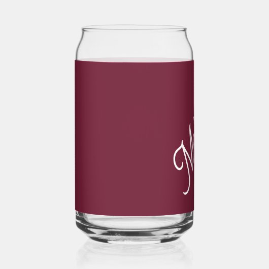 Script monogram, modern rood blikvorm glas (Rechts)