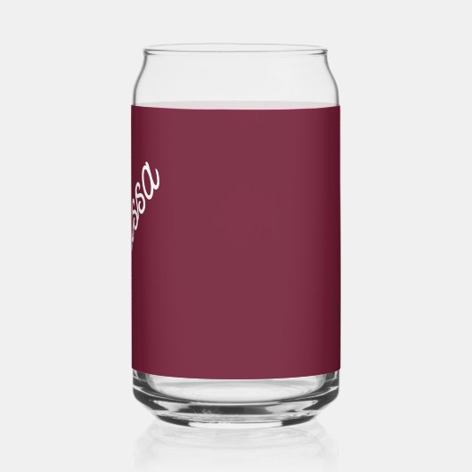 Script monogram, modern rood blikvorm glas (Links)