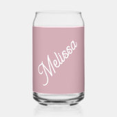 Script monogram, modern roze blikvorm glas (Voorkant)