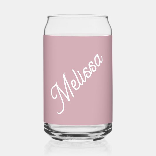 Script monogram, modern roze blikvorm glas (Voorkant)