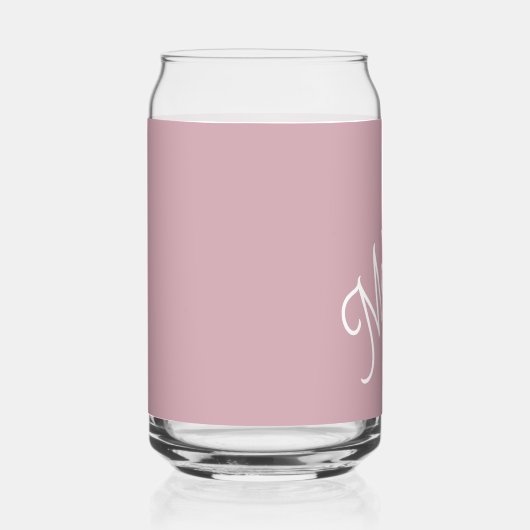 Script monogram, modern roze blikvorm glas (Rechts)