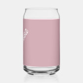 Script monogram, modern roze blikvorm glas (Links)