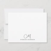 Script Monogram Modern Stationery Notitiekaartje (Voorkant)