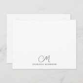 Script Monogram Modern Stationery Notitiekaartje (Voorkant / Achterkant)