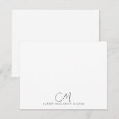 Script Monogram Modern Stationery Notitiekaartje (Voorkant / Achterkant)