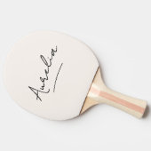 Script Monogram Moderne Minimalistische Vrouwelijk Tafeltennisbatje (Zijkant)