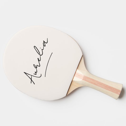 Script Monogram Moderne Minimalistische Vrouwelijk Tafeltennisbatje (Zijkant)