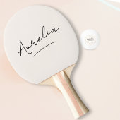 Script Monogram Moderne Minimalistische Vrouwelijk Tafeltennisbatje