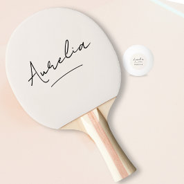 Script Monogram Moderne Minimalistische Vrouwelijk Tafeltennisbatje