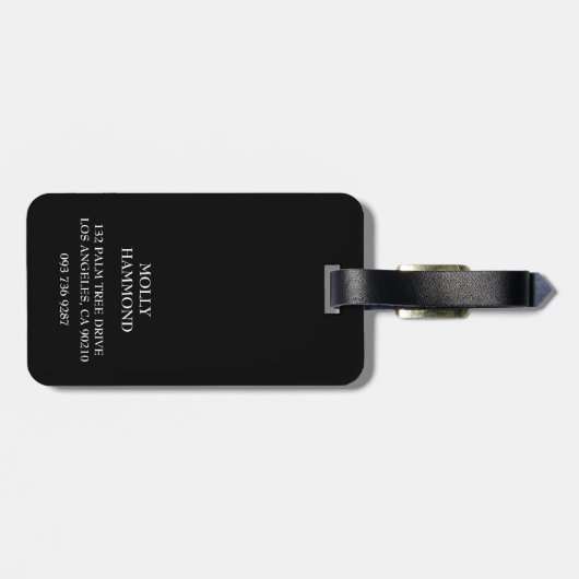 Script Monogram | Moderne streaming Bagagelabel (Achterkant horizontaal)