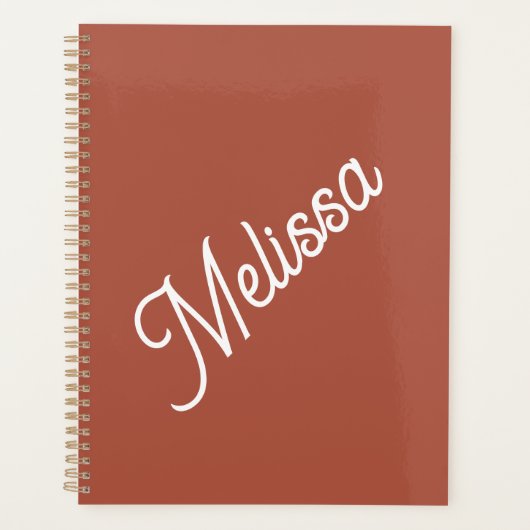 Script monogram, moderne terracotta kleur planner (Voorkant)