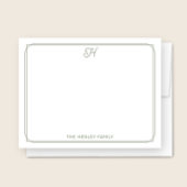 Script Monogram Mooie Familie Briefpapier Groen Notitiekaartje