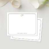 Script Monogram Mooie Familiecoresponderende Brief Notitiekaartje