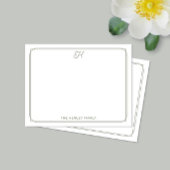 Script Monogram Mooie Familiecoresponderende Brief Notitiekaartje