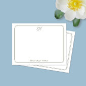 Script Monogram Mooie Familiecoresponderende Brief Notitiekaartje