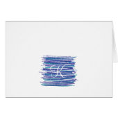 Script Monogram Note-kaarten - Blauwe krabbels (Voorkant Horizontaal)