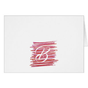 Script Monogram Note-kaarten - Rode kribbels