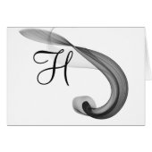 Script Monogram Notitiekaarten - Dramatische Flare (Voorkant Horizontaal)