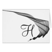 Script Monogram Notitiekaarten - Dramatische Flare (Voorkant Horizontaal)