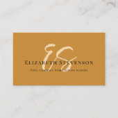 Script Monogram QR Code Foto Tan Bruin Meisjesacht Visitekaartje (Voorkant)