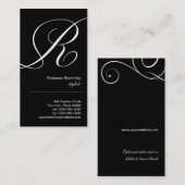 Script Monogram R Visitekaartje (Voorkant / Achterkant)