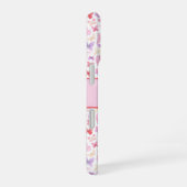 Script Monogram Roze Paars Gele Vlinders iPhone 16 Hoesje (Rechterkant)