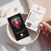 Script Monogram Vastgoed Foto Logo QR Code Visitekaartje