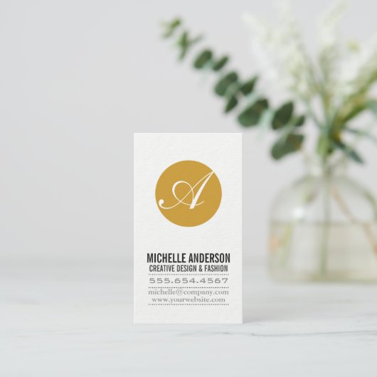 Script Monogram Visitekaartje (Staand voorkant)