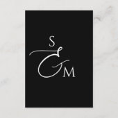 Script Monogram Wedding Details Black QR Code Informatiekaartje (Achterkant)