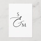 Script Monogram Wedding Details White QR Code Informatiekaartje (Achterkant)