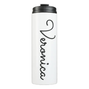 Script Monogram White Thermal Tumbler Thermosbeker