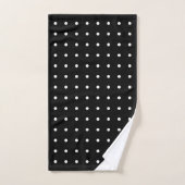 Script Monogram Wit op Black Polka Dot Pattern Bad Handdoek (Handdoek)