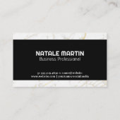 Script Monogram | Witte goudmarmer Visitekaartje (Achterkant)