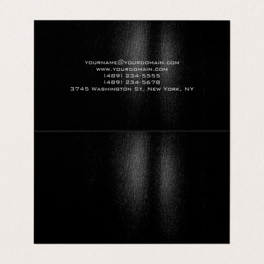 Script monogram zwart grijs modern schattig visitekaartje (Binnenkant ongevouwen)