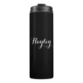 Script-monogram zwart thermosbeker (Voorkant)