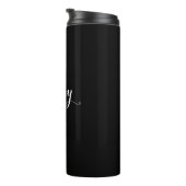 Script-monogram zwart thermosbeker (Geroteerd rechts)