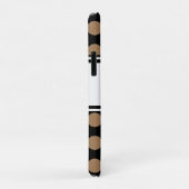 Script Monogram Zwart Wit Bruin Polka Dots Case-Mate iPhone Case (Achterkant/rechts)