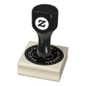 Script Monogram zwart wit Rubberstempel (Stempel)