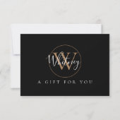 Script Monogram Zwart Witte Gouden Cadeaubewijs (Voorkant)