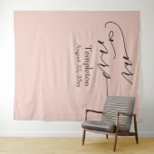 Script Mr & Mrs Simple Blush Foto Achtergrond Wandkleed (In Situ (horizontaal))