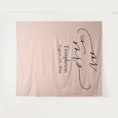 Script Mr & Mrs Simple Blush Foto Achtergrond Wandkleed (Voorkant (horizontaal))