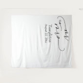 Script Mr & Mrs Simple Links Uitgelijnde Foto Acht Wandkleed (Voorkant (horizontaal))