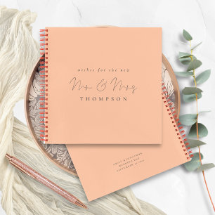 Script Mr. Mrs. Wedding Peach Gastenboek Notitieboek