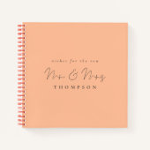 Script Mr. Mrs. Wedding Peach Gastenboek Notitieboek (Voorkant)