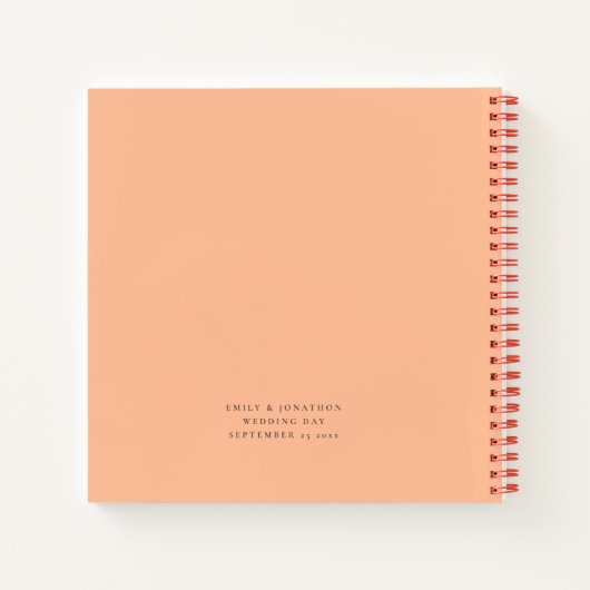 Script Mr. Mrs. Wedding Peach Gastenboek Notitieboek (Achterkant)