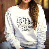 Script Mrs Monogram Bruid Achternaam Trui