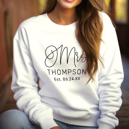 Script Mrs Monogram Bruid Achternaam Trui