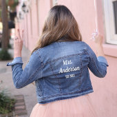 Script Mrs Proud Bride met vastgestelde datum Denim Jacket